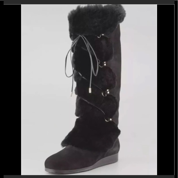 Jimmy Choo Shoes - Jimmy Choo Danube suede and fur boots 7/37